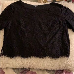 Black lace crop top